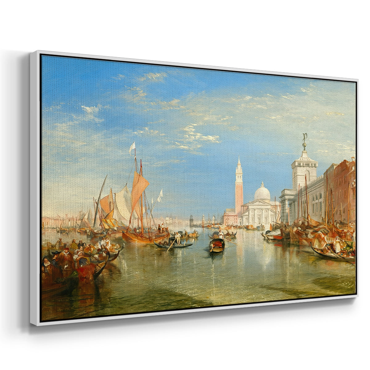 Venice: The Dogana and San Giorgio Maggiore, 1834 - Floater Framed Canvas Print