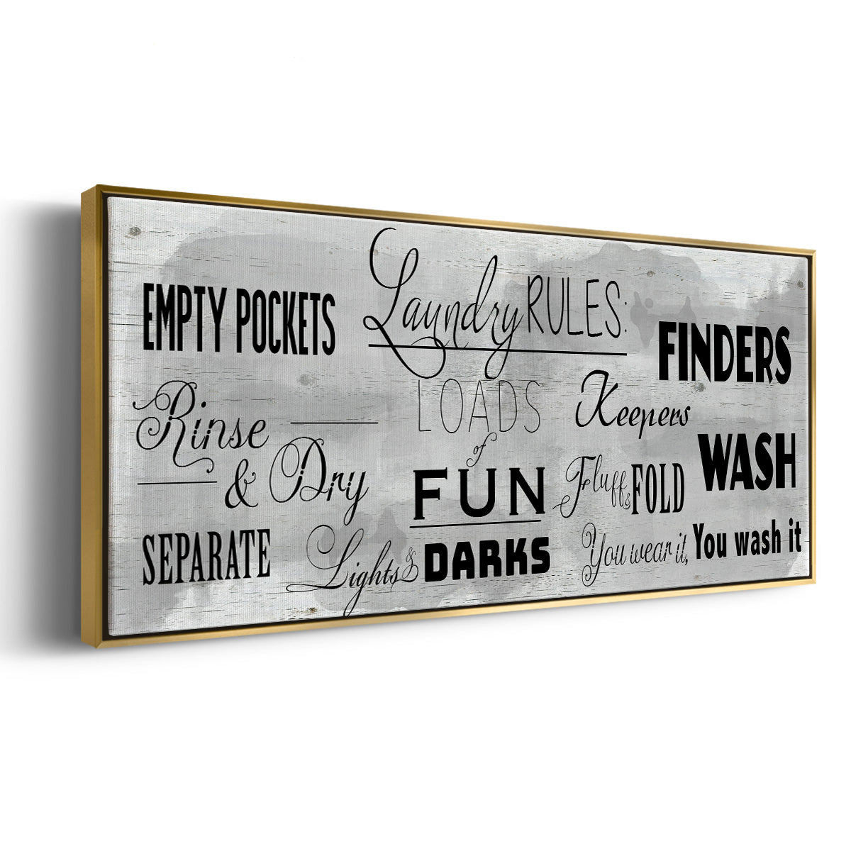 Laundry Rules - Floater Framed Canvas Print