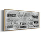 Laundry Rules - Floater Framed Canvas Print