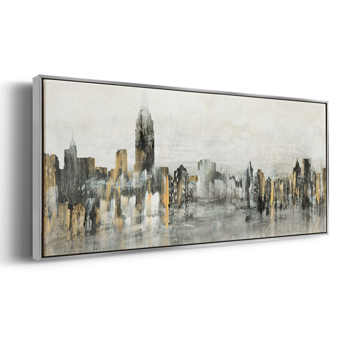 Bright City Lights - Floater Framed Canvas Print