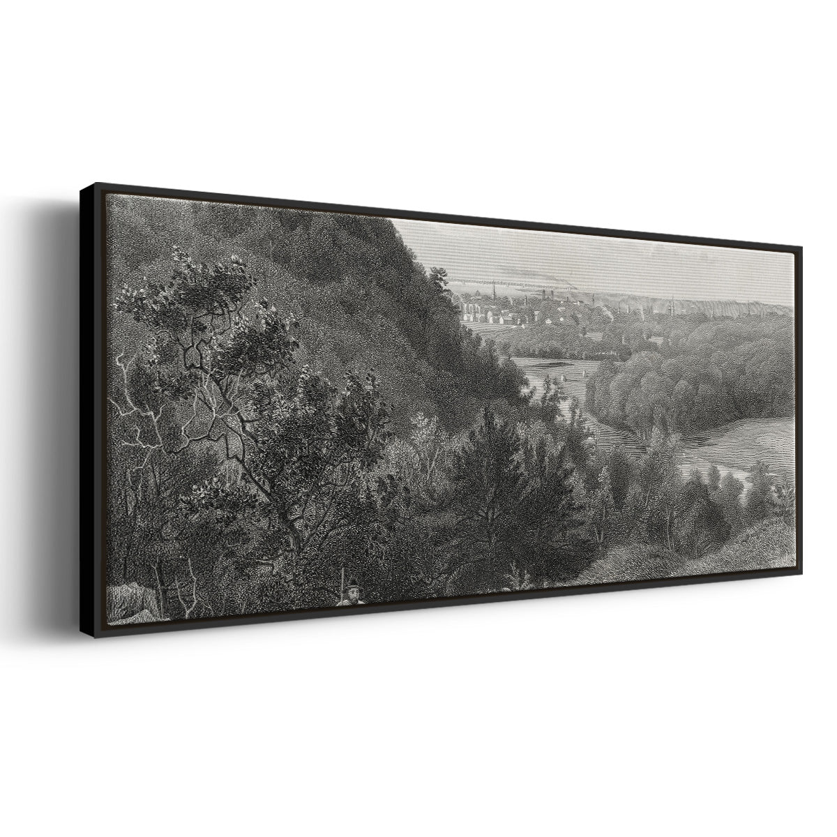 East Rock, New Haven - Floater Framed Canvas Print