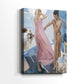 Side view of a canvas art print of a relaxed figure with flowing fabric and natural light, showing gallery-wrapped depth.