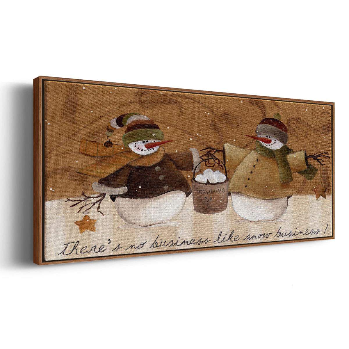 Snowballs - Floater Framed Canvas Print