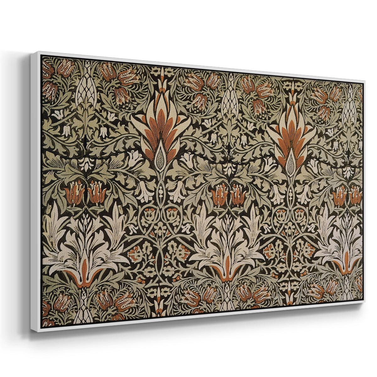 Snakeshead - Charcoal/Spice, c. 1876 - Floater Framed Canvas Print
