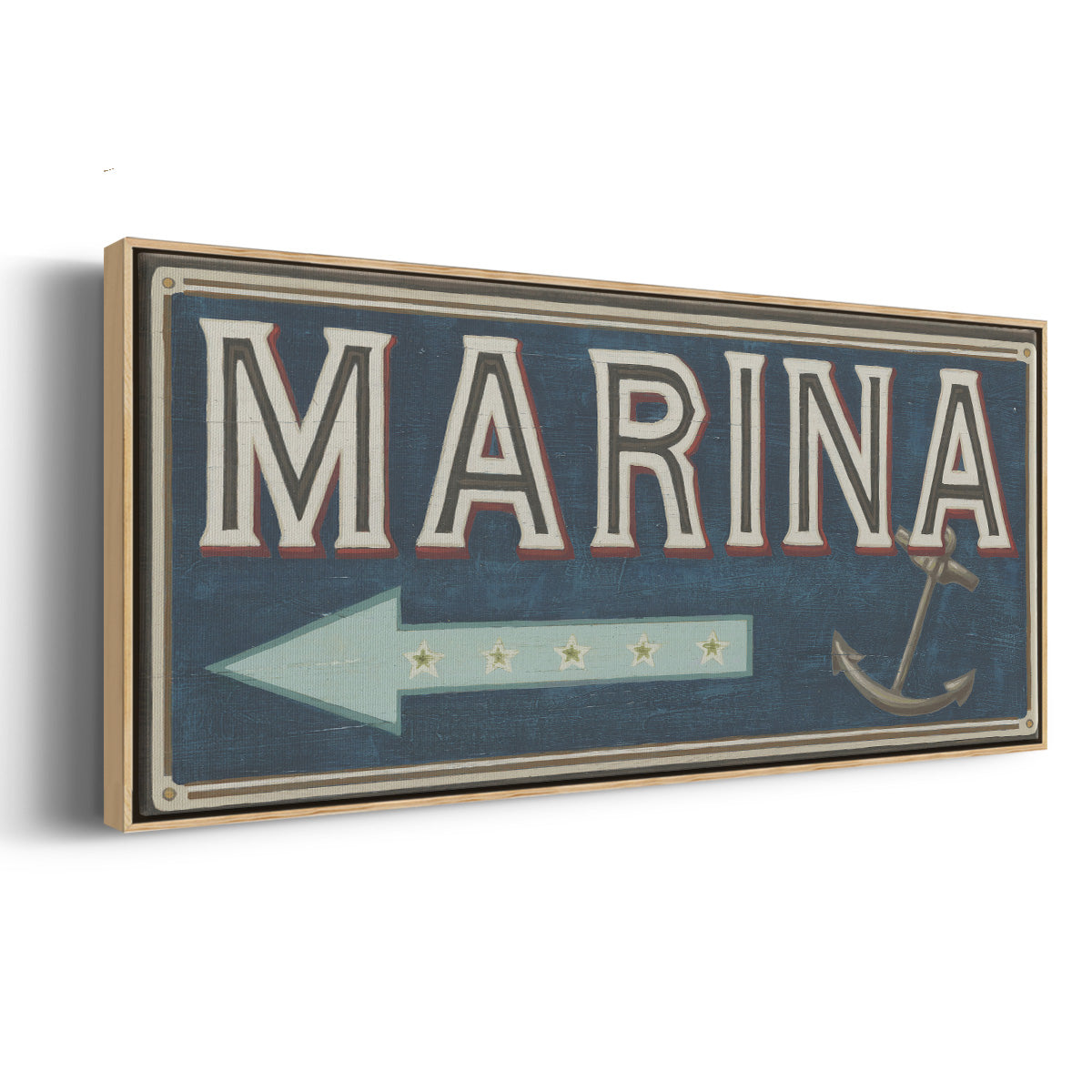 Shoreline Signs II - Floater Framed Canvas Print