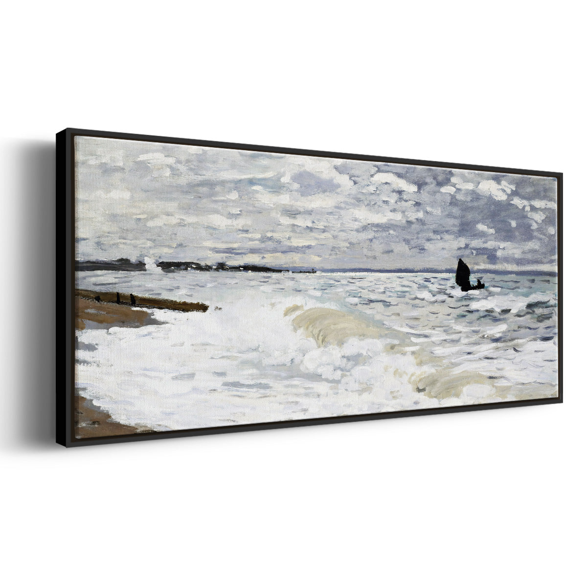 The Sea at Le Havre, 1868 - Floater Framed Canvas Print