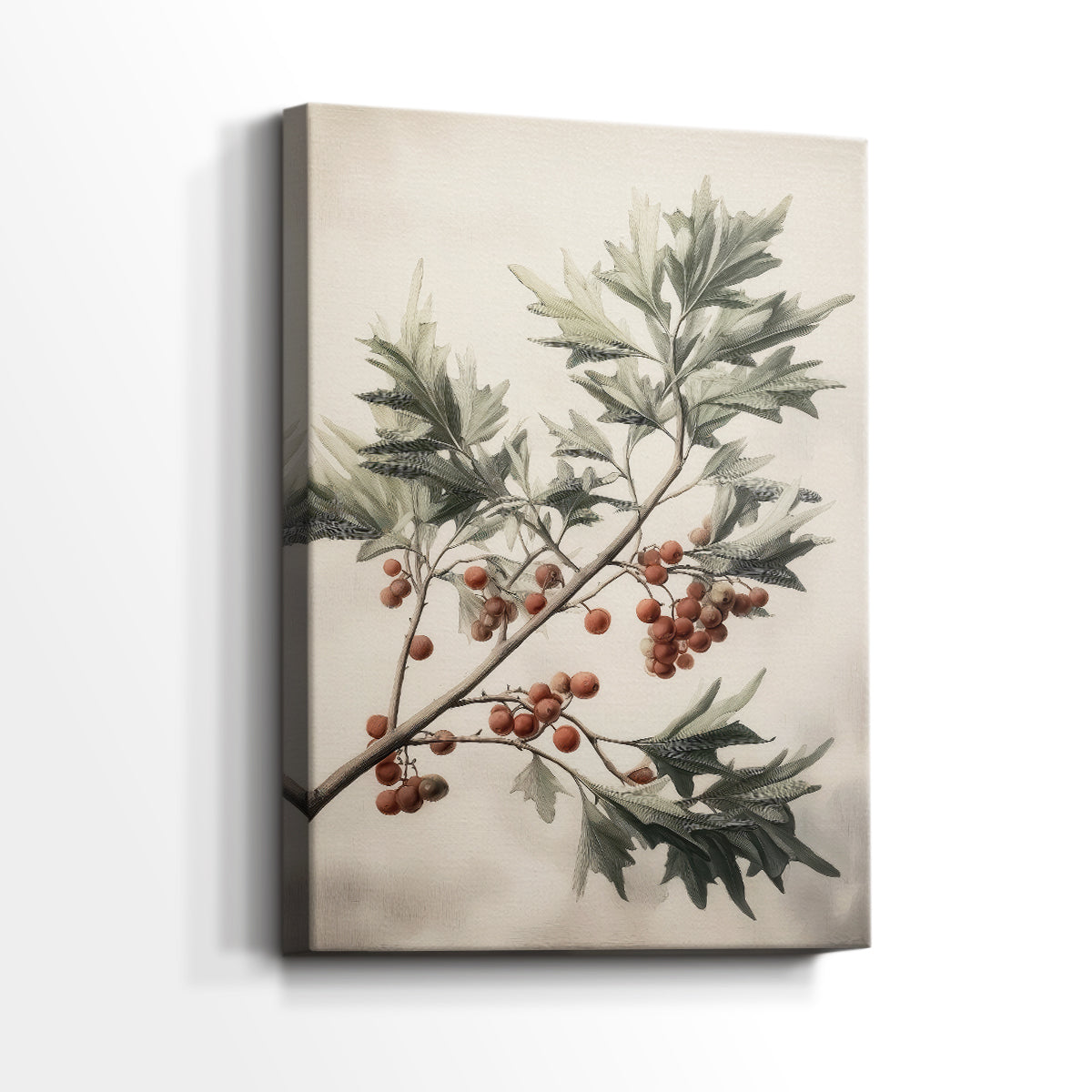 Tinsel-Gold Whisper of Mistletoe - Canvas Art Print