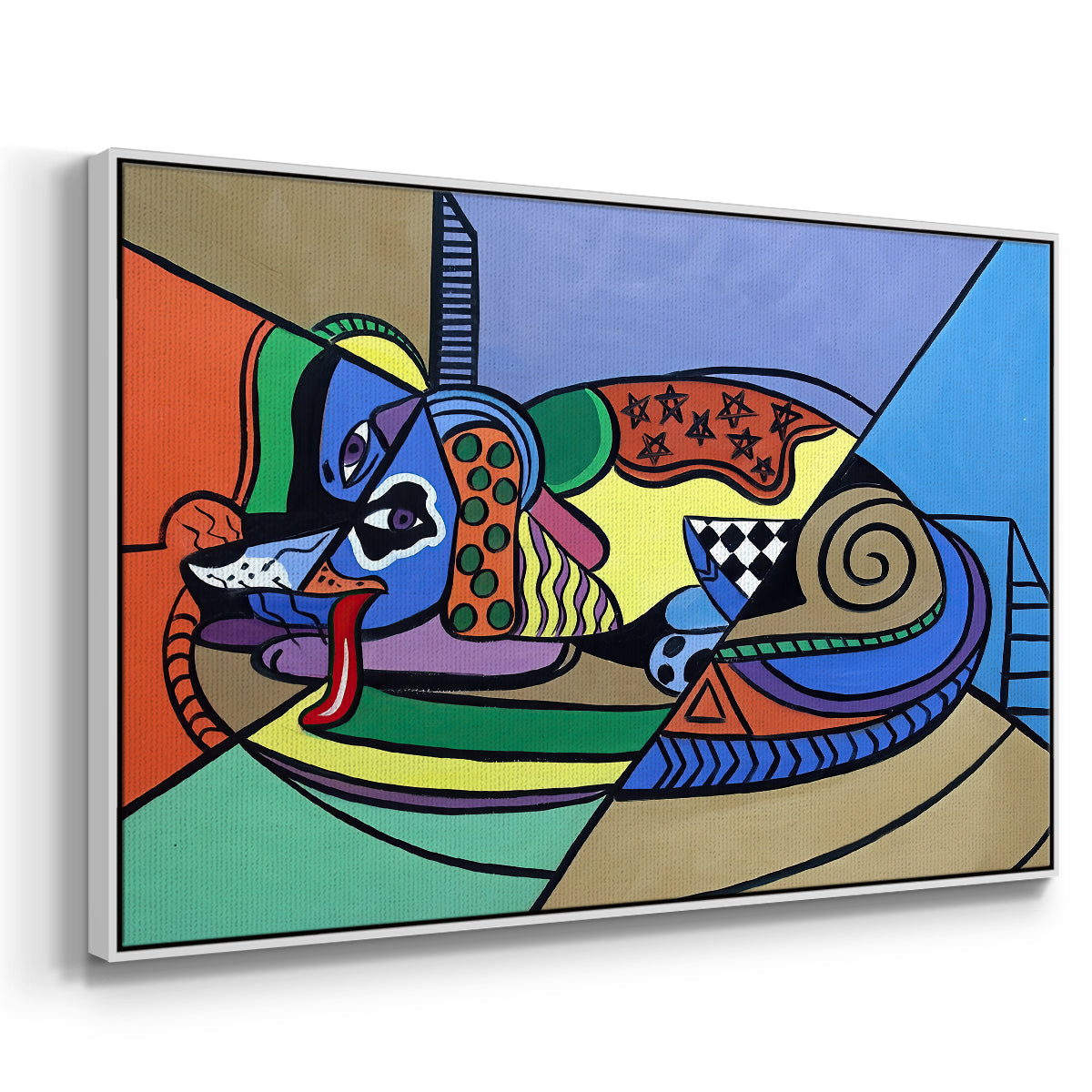 A Dog Named Picasso - Floater Framed Canvas Print