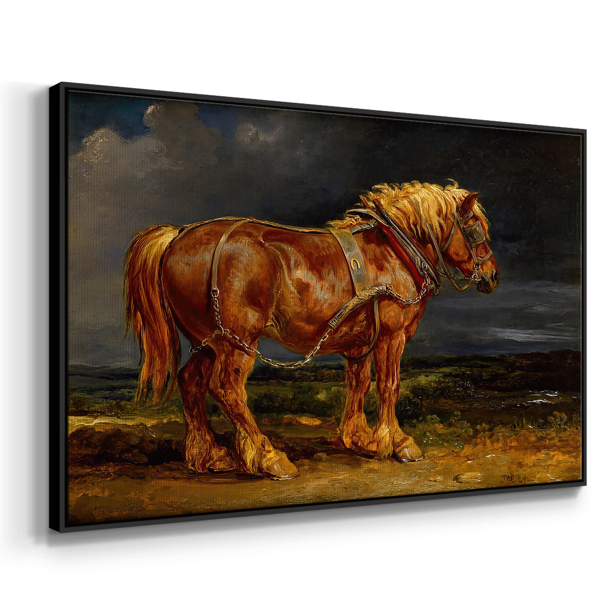 The Shire Horse Elephant in an Extensive Landscape, c. 1850s - Floater Framed Canvas Print