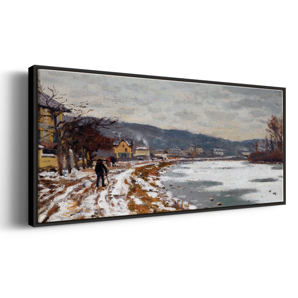 The Seine at Bougival, 1869 - Floater Framed Canvas Print