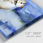 Close-up view of wrapped canvas corner featuring shorebirds standing in shallow water.