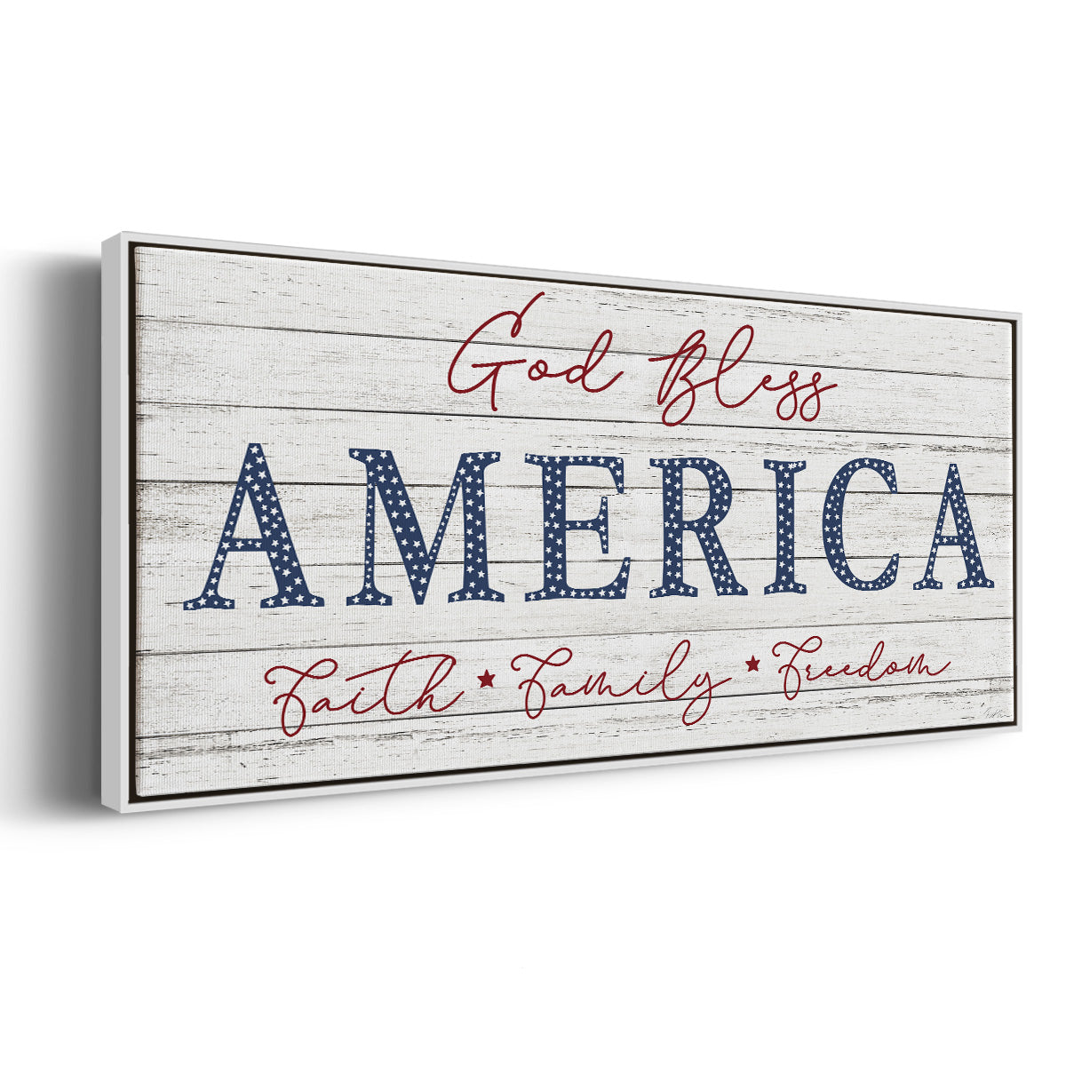 God Bless America - Floater Framed Canvas Print