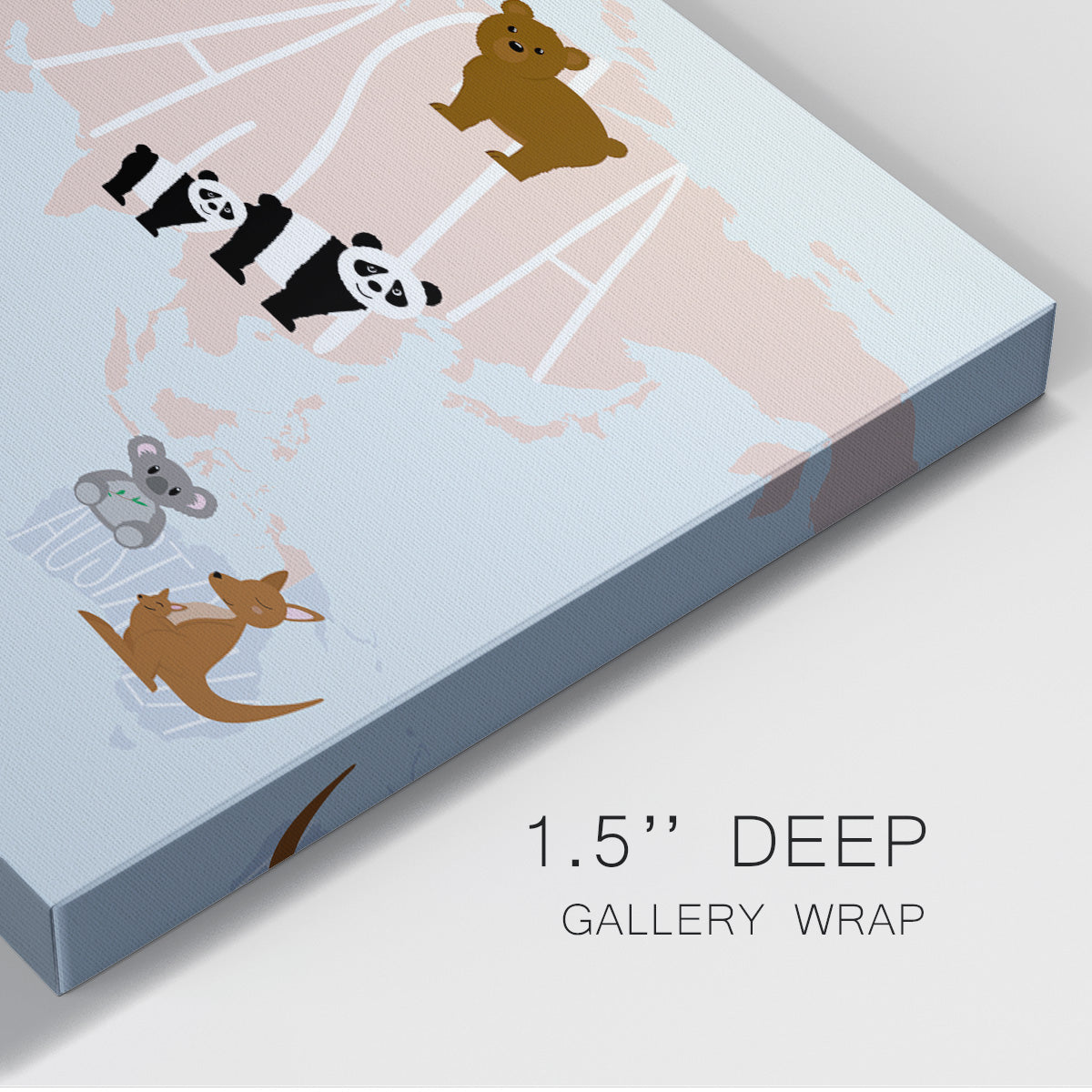 Animal Map Premium Gallery Wrapped Canvas - Ready to Hang