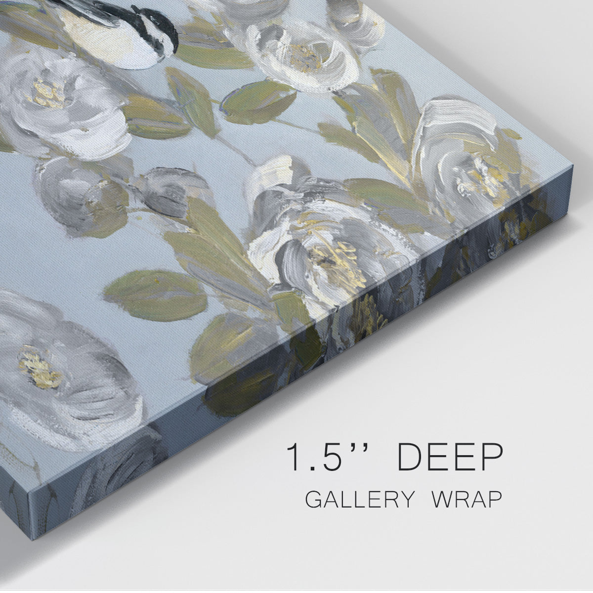 Chickadees and Blossoms I Premium Gallery Wrapped Canvas - Ready to Hang