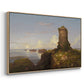 Italian Coast Scene with Ruined Tower, 1838 - Floater Framed Canvas Print