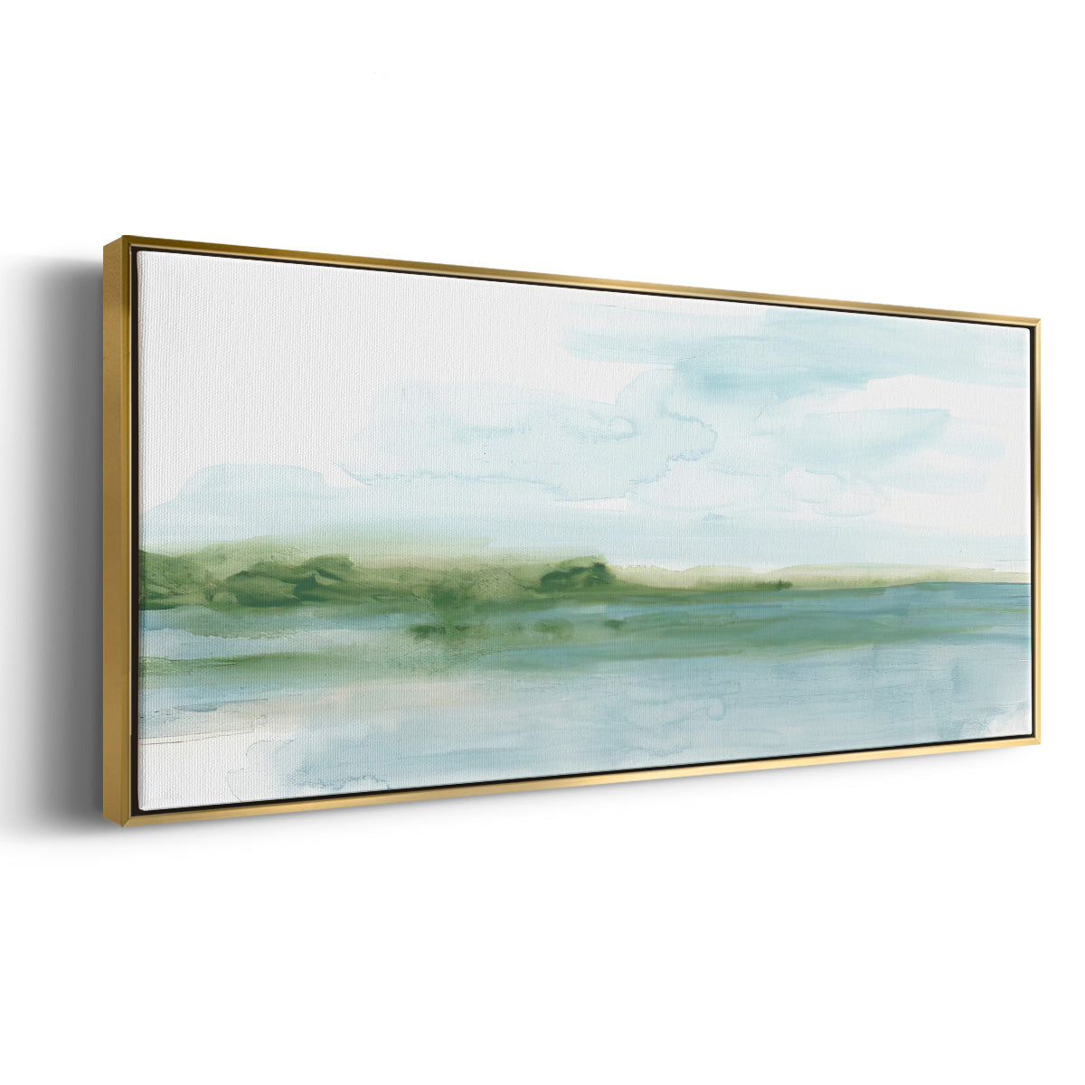 Green Ribbon Coast II - Floater Framed Canvas Print