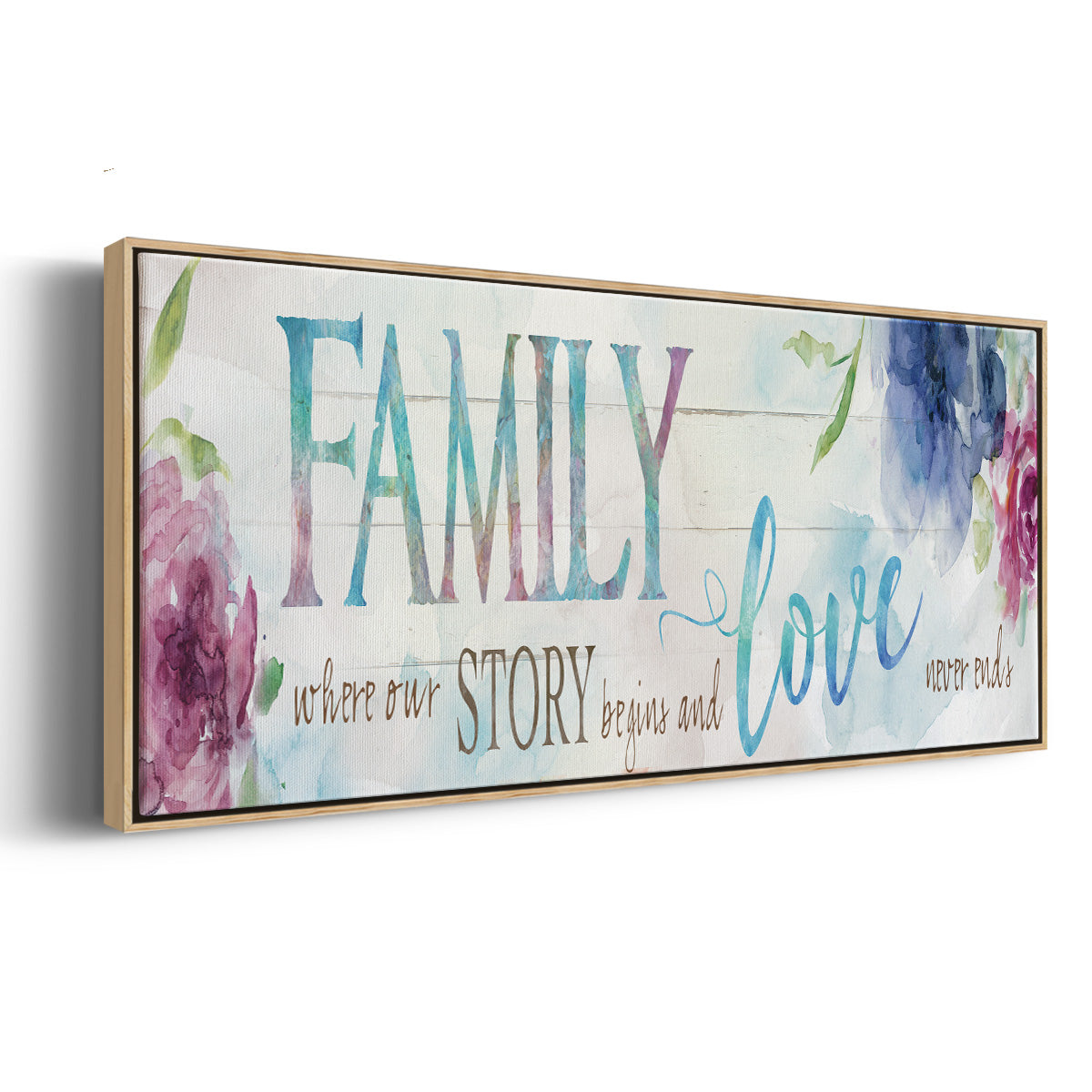 Family Love Story - Floater Framed Canvas Print