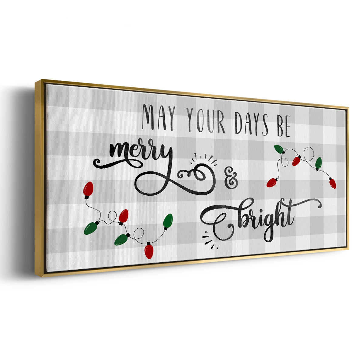 Buffalo Check Merry - Floater Framed Canvas Print