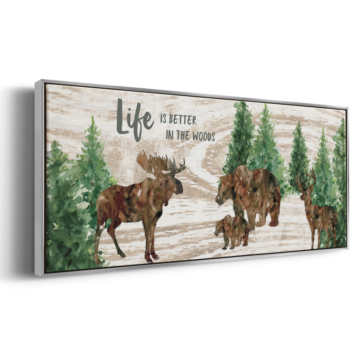 Better in the Woods - Floater Framed Canvas Print