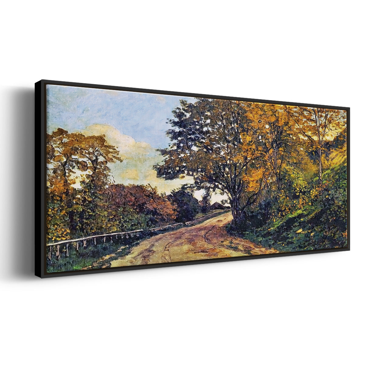 The Road to the Farm of Saint - Floater Framed Canvas Print