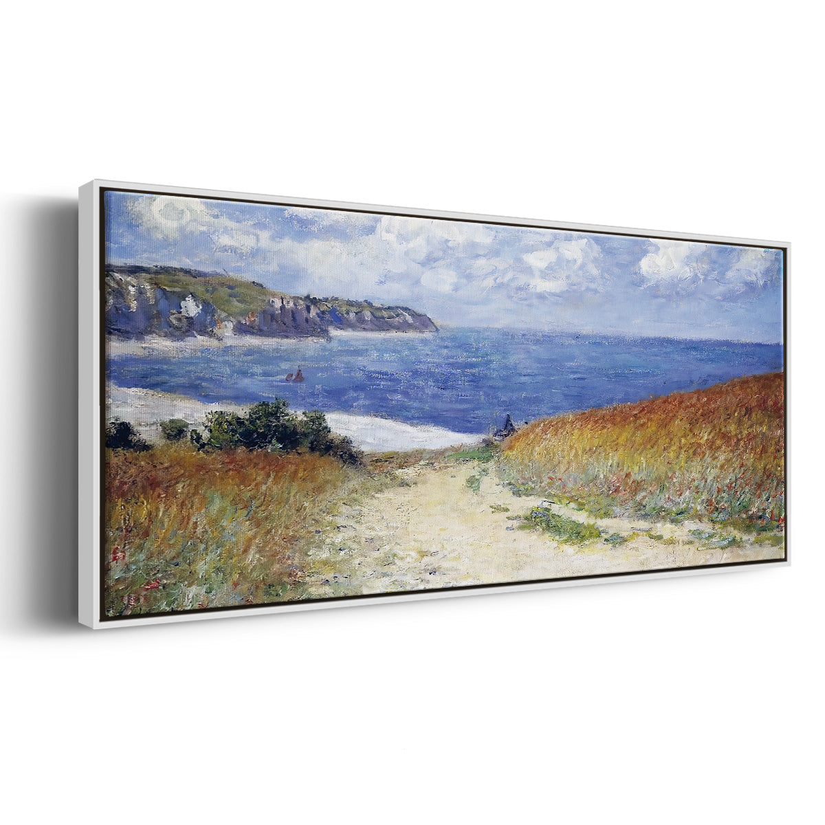 The Passage to the Sea Near Pourville, 1882 - Floater Framed Canvas Print
