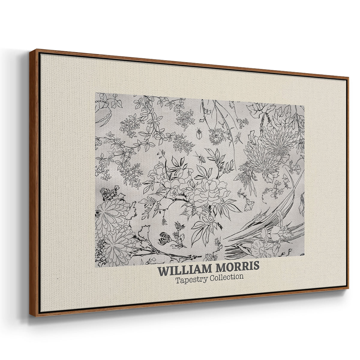 Fleurs, 1866 (Morris Inspired) - Floater Framed Canvas Print