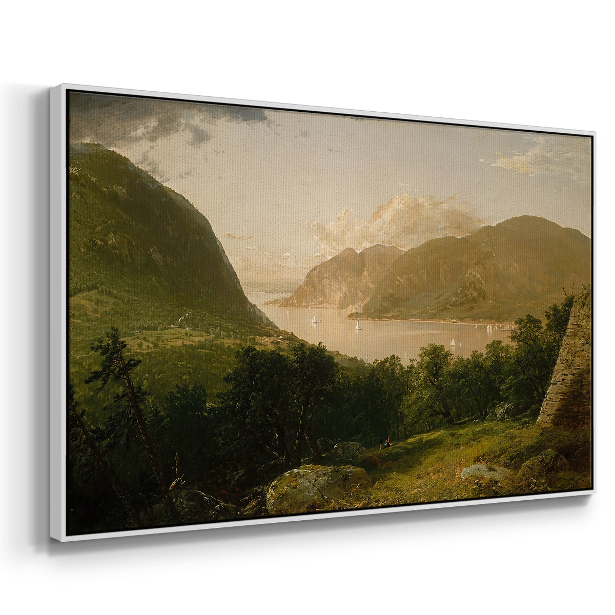 Hudson River Scene, 1857 - Floater Framed Canvas Print