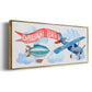 Dream Big Airplane - Floater Framed Canvas Print