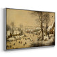 Winter Landscape with Skaters and Bird Trap, 1565 - Floater Framed Canvas Print