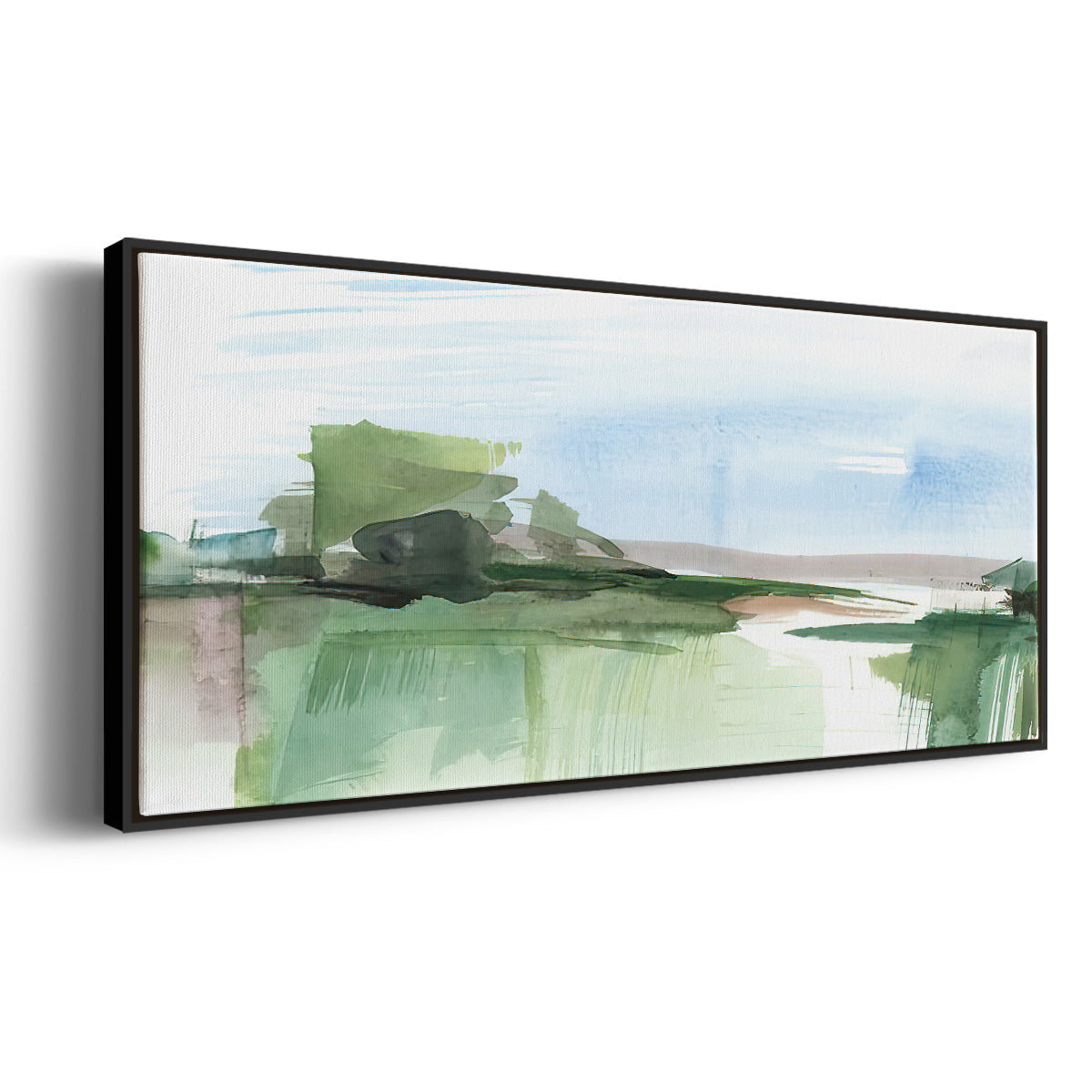 Abstract Wetland IV - Floater Framed Canvas Print