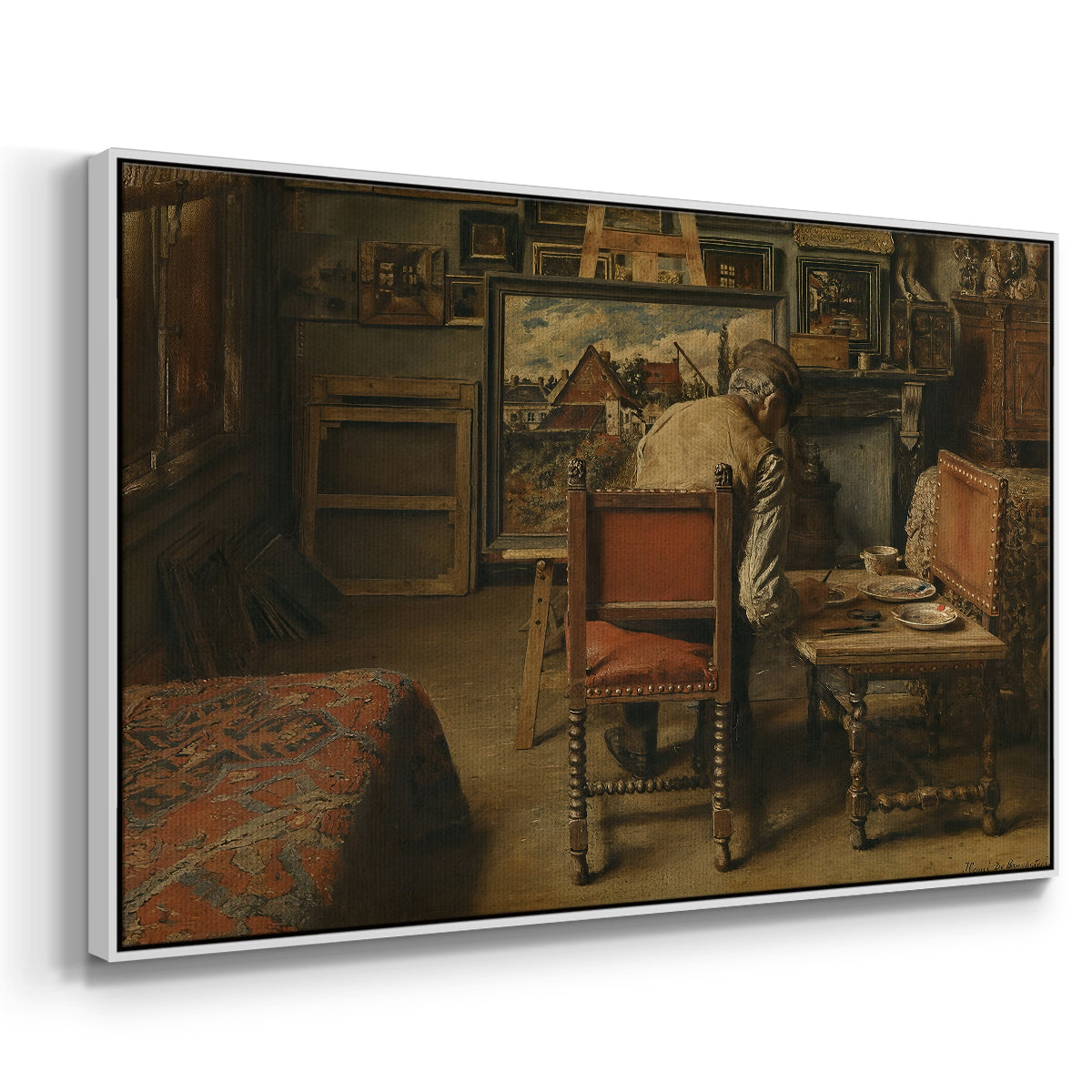 The Retoucher (The Restorer), 1876 - Floater Framed Canvas Print