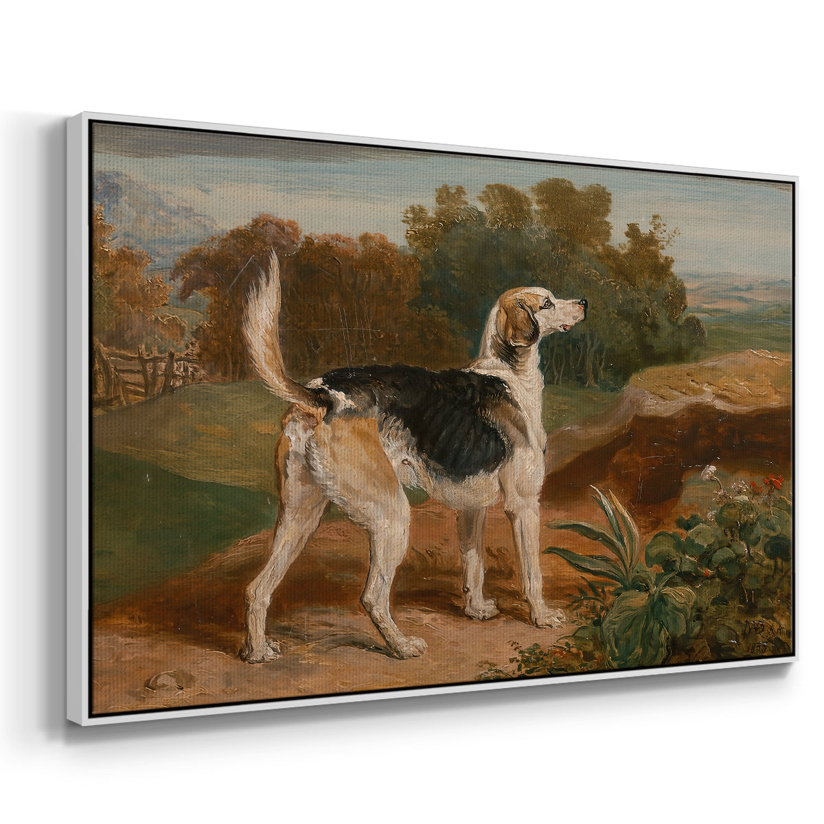 Ravager, One of the Lambton Hounds, 1835 - Floater Framed Canvas Print