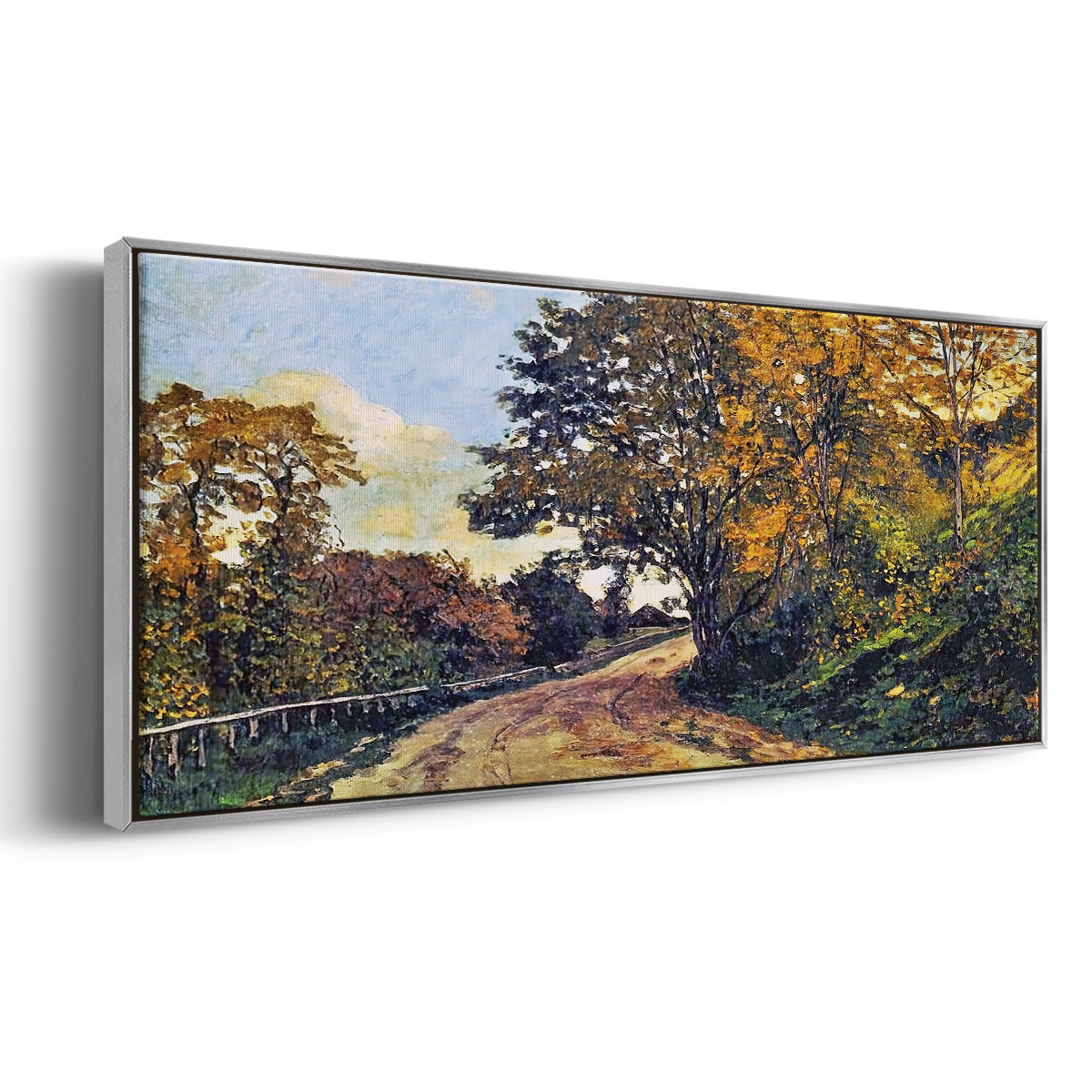 The Road to the Farm of Saint - Floater Framed Canvas Print