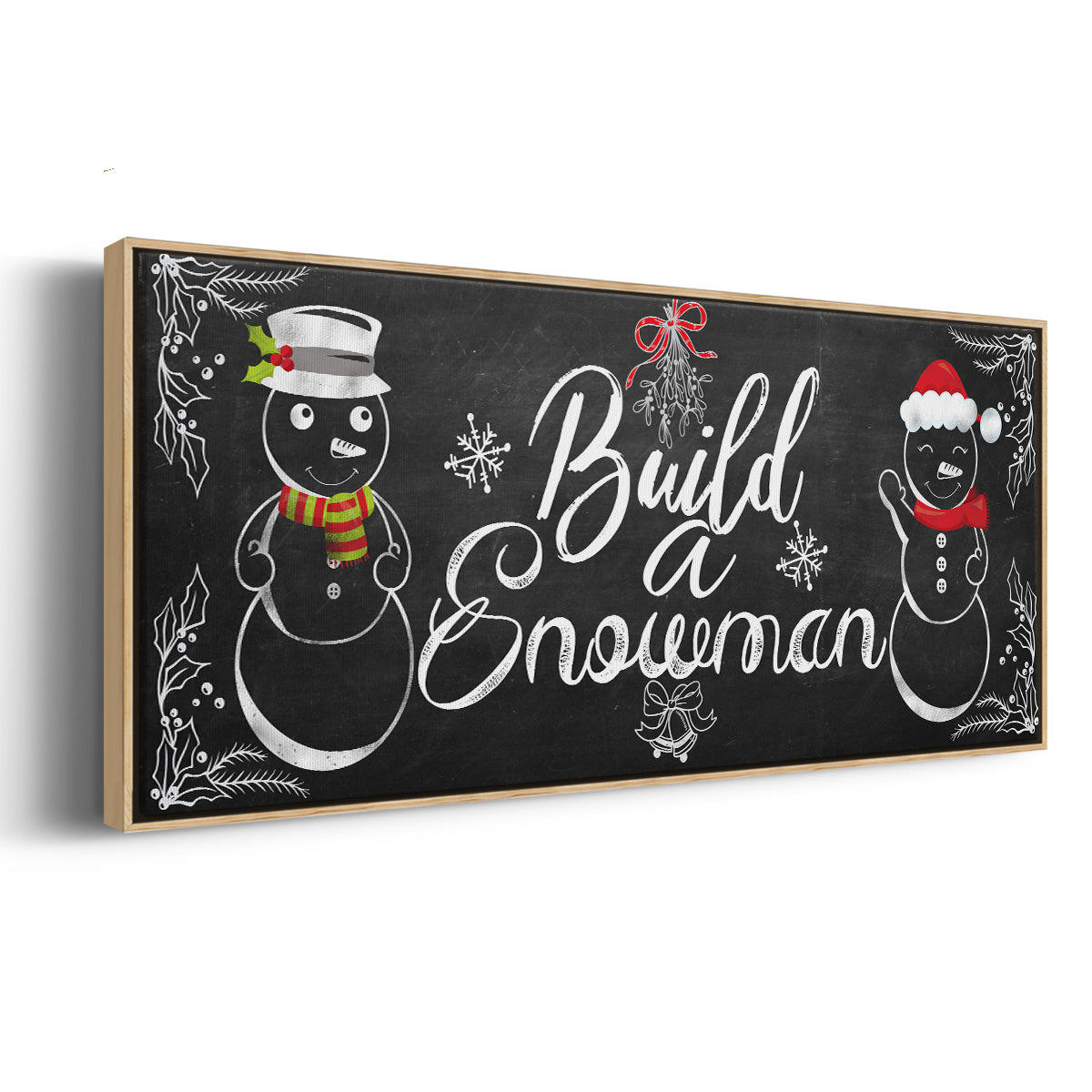 Build a Snowman - Floater Framed Canvas Print