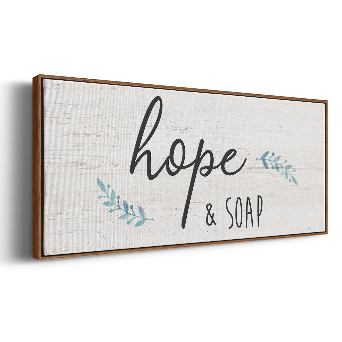Hope & Soap - Floater Framed Canvas Print