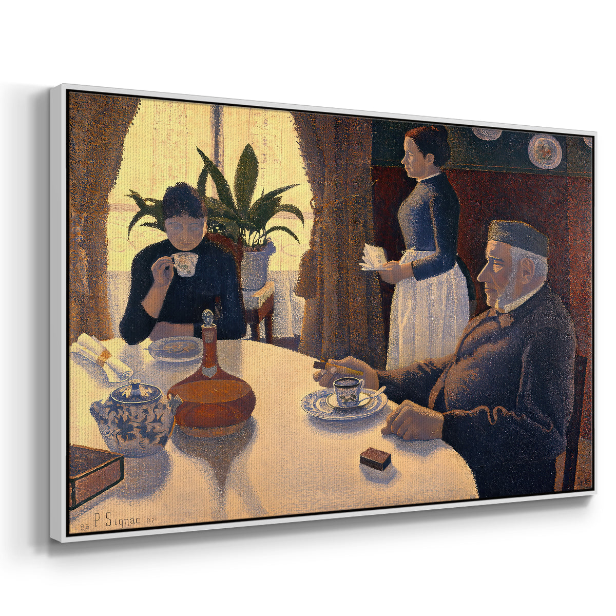 The Dining Room (Breakfast), 1886-1887 - Floater Framed Canvas Print