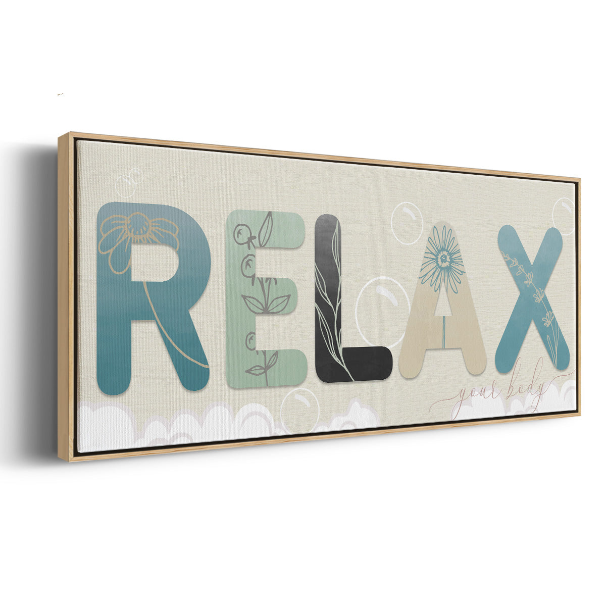 Relax Your Body - Floater Framed Canvas Print