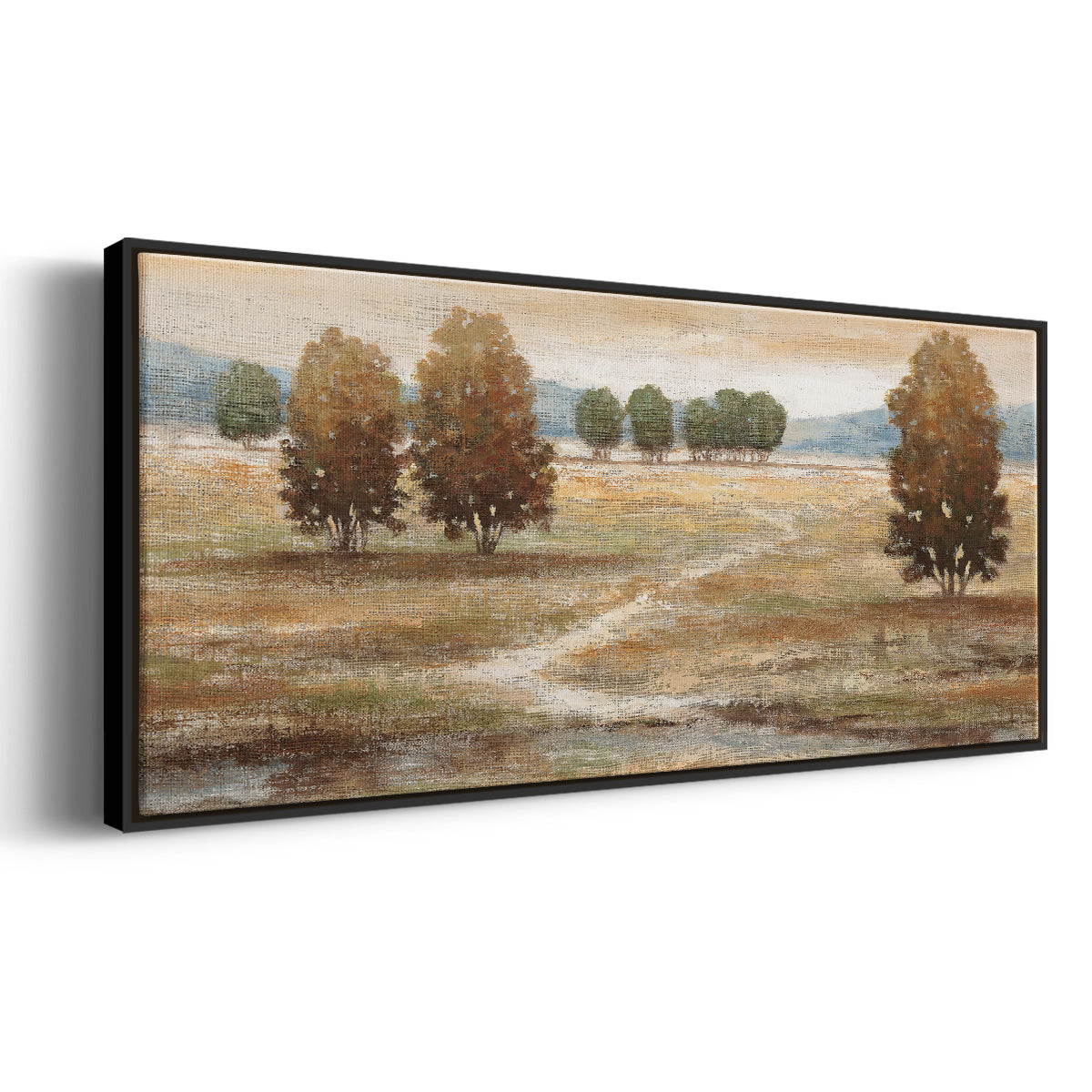 Linen Landscape I - Floater Framed Canvas Print