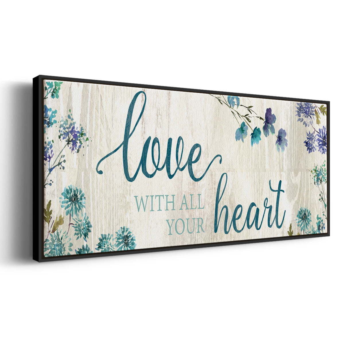Love With All Your Heart - Floater Framed Canvas Print