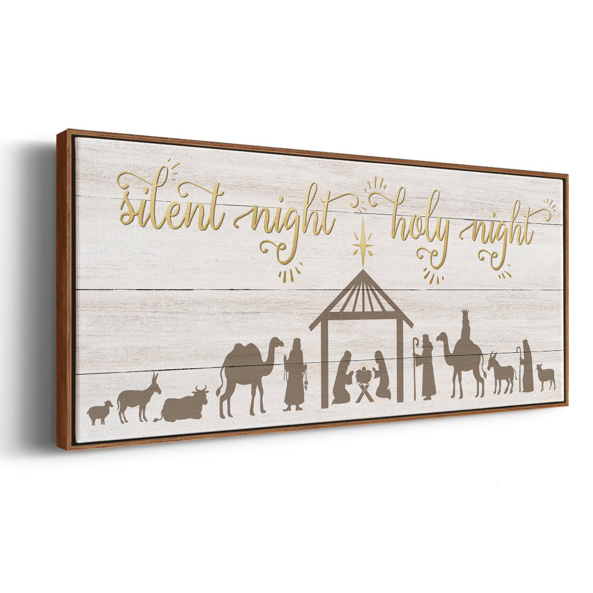 Silent Night Nativity - Floater Framed Canvas Print