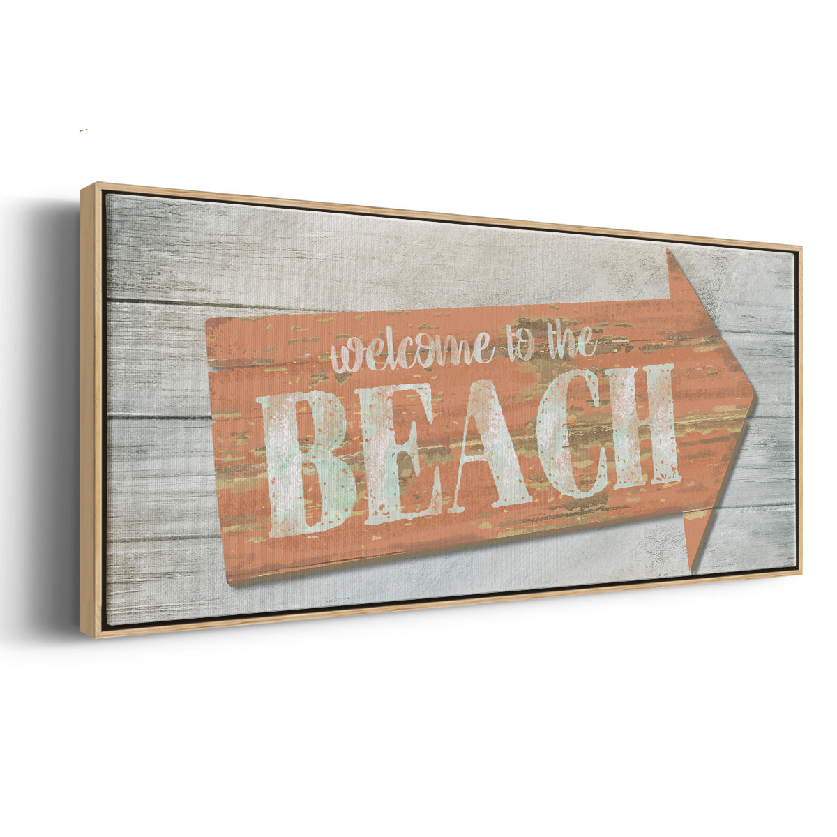 Welcome to the Beach - Floater Framed Canvas Print
