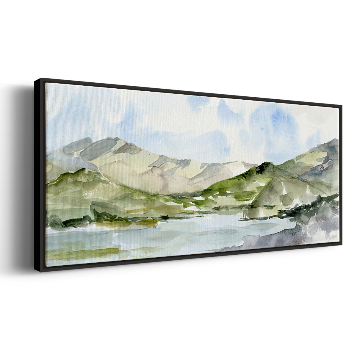 Serene Mountains I - Floater Framed Canvas Print