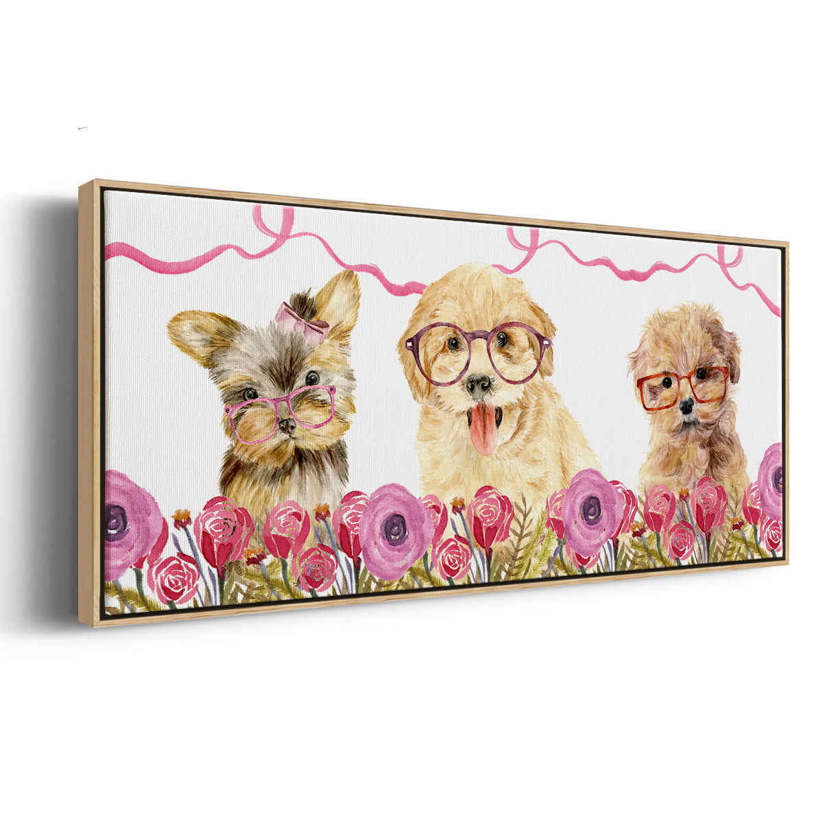 Puppy Valentine Collection D - Floater Framed Canvas Print