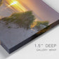 Close-up view of wrapped canvas corner featuring sunlit tropical path through greenery.