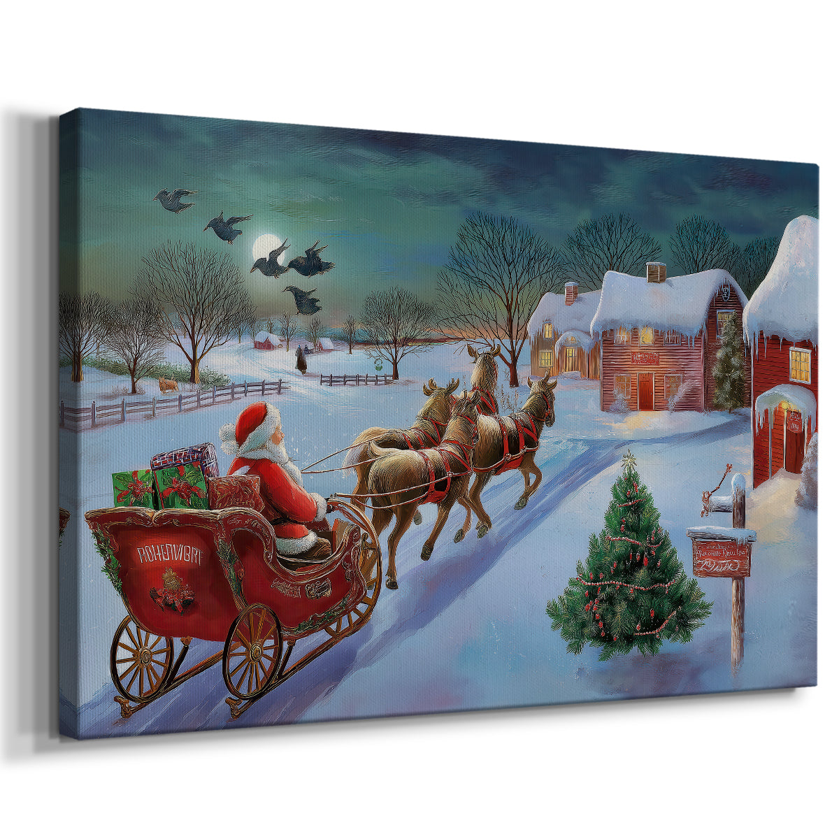 Soft Linen Promise of Wreath - Canvas Art Print