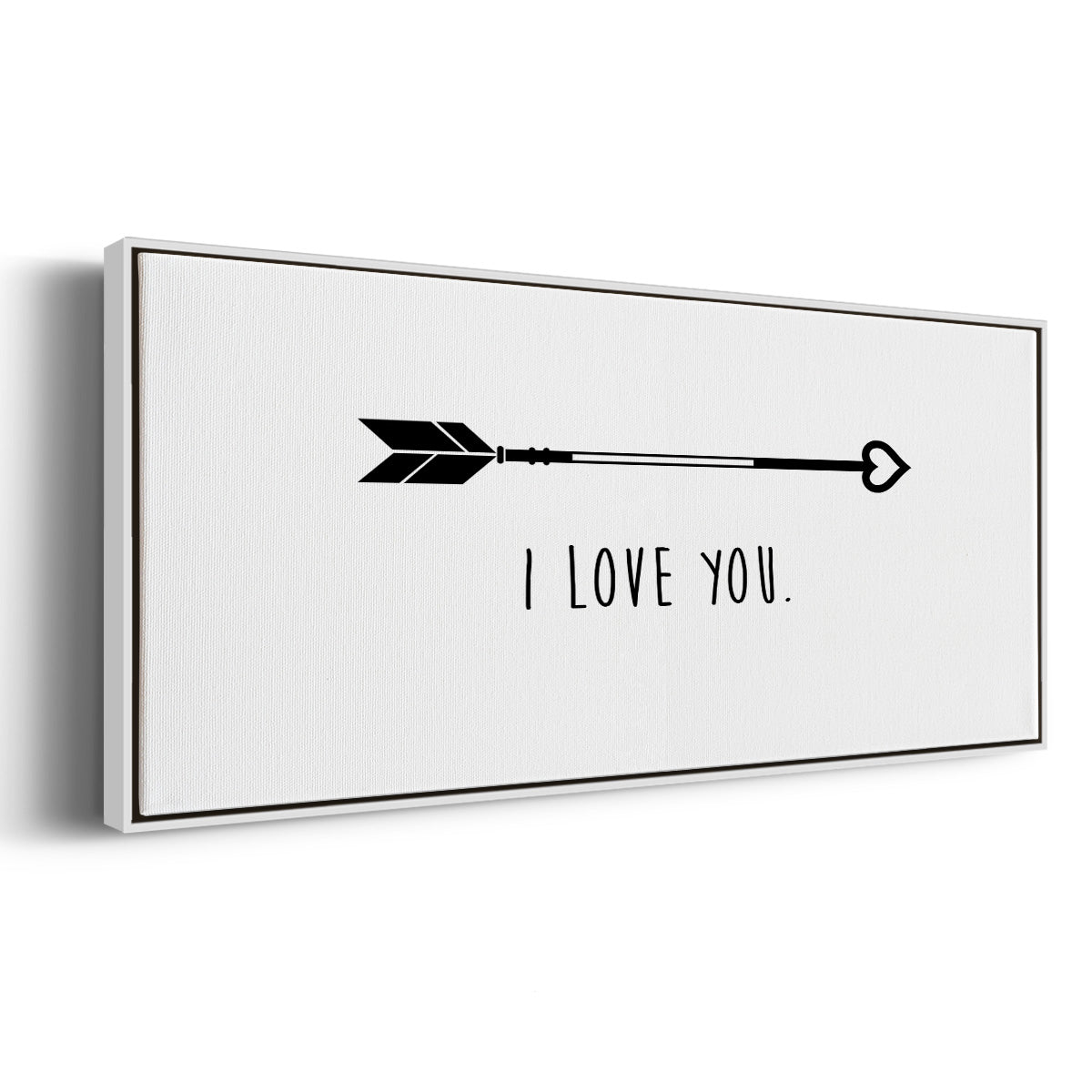 Love Arrow I - Floater Framed Canvas Print