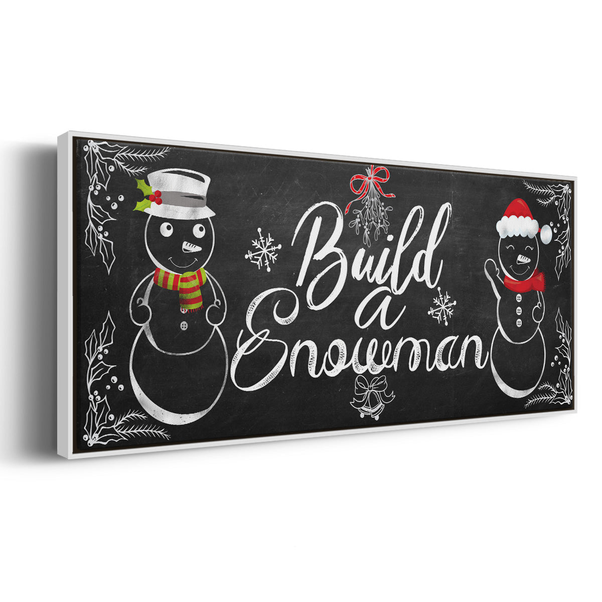 Build a Snowman - Floater Framed Canvas Print