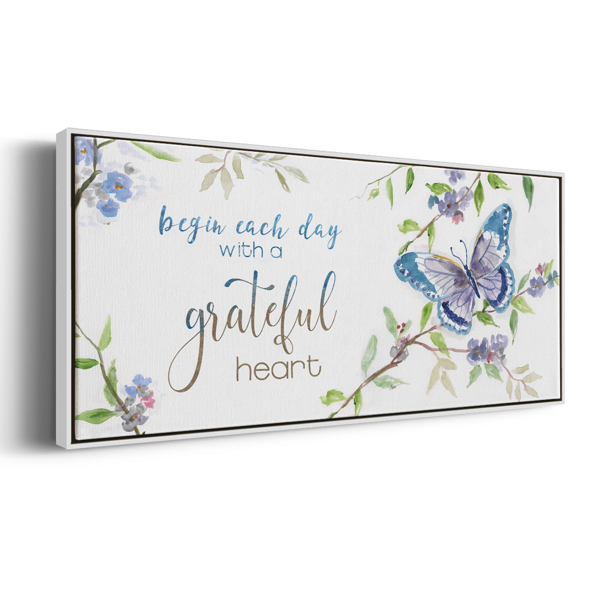 Begin Each Day - Floater Framed Canvas Print