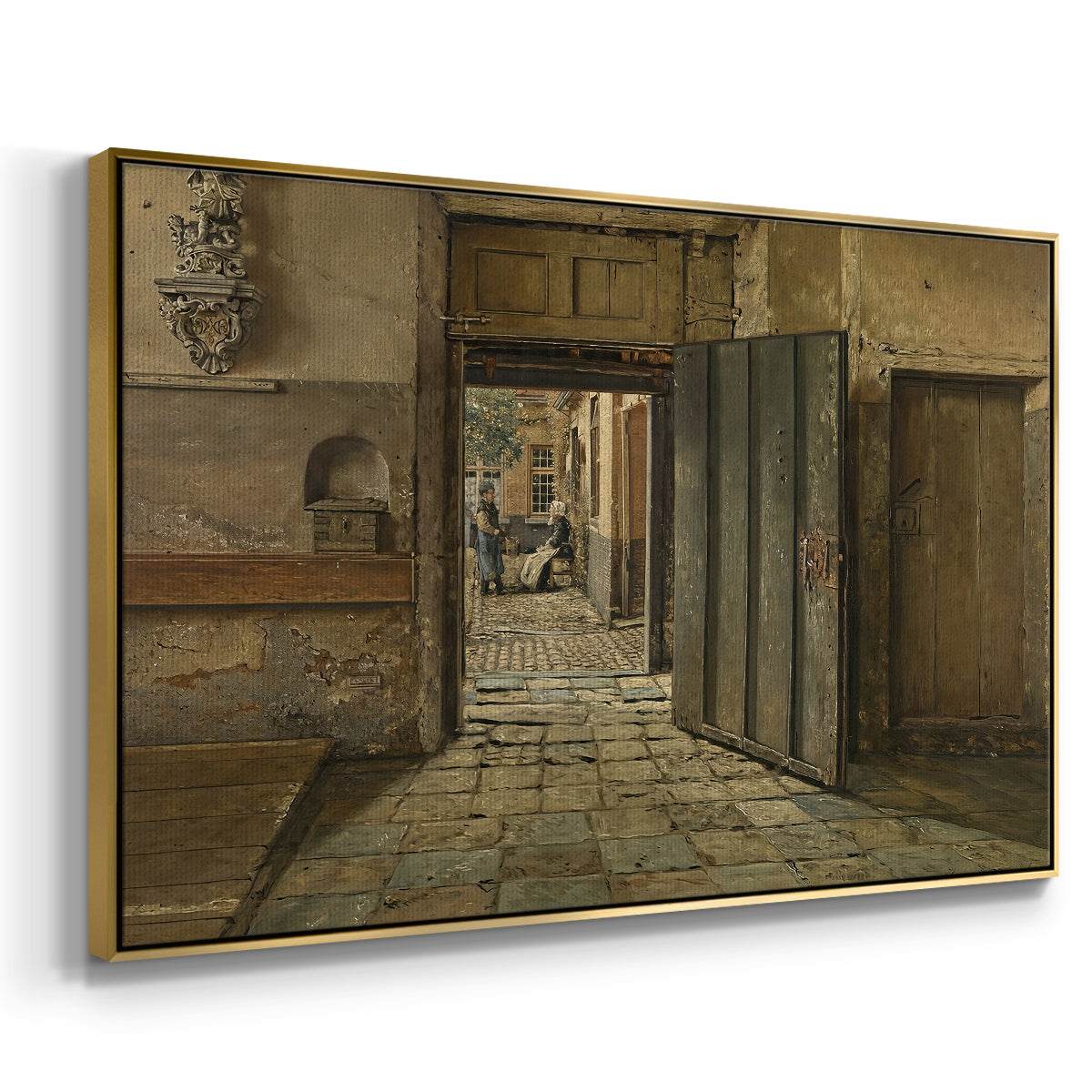 The Conversation, 1884 - Floater Framed Canvas Print