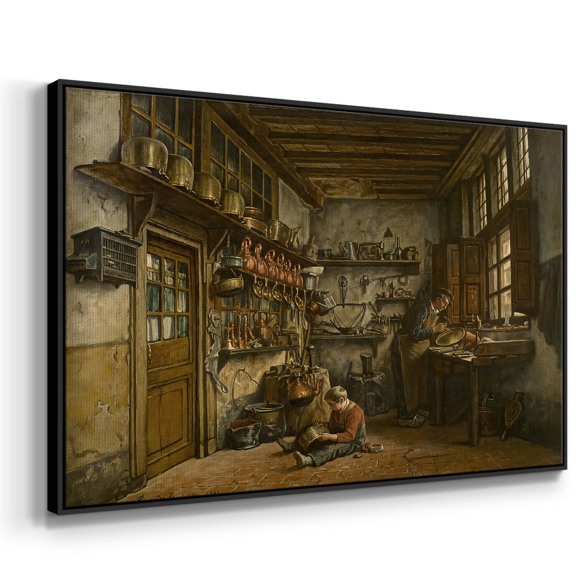 The Tinker, 1861 - Floater Framed Canvas Print